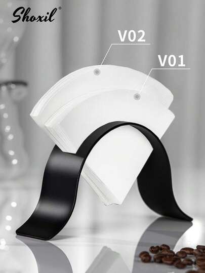 shoxil 1件不锈钢咖啡滤纸架收纳，咖啡滤纸收纳，咖啡滤纸架，咖啡厅滤纸收纳架，锥形咖啡滤纸收纳整理架，黑色拱形滤纸架，时尚装饰咖啡角挂饰，咖啡配件学校用品返校，沙特国庆节