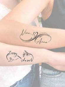 Custom Tattoo Design, Tattoos Phrases, Couples Tattoos Idea, Infinity Tattoo, Custom Tattoo Design, Personalised Couple Anniversary Gift, Custom Name Logo, Ready Logo, Personalized Name Logo, Tattoo For Couples, Gift For Lover, Tattoo For Lover - Multicolor - View 3