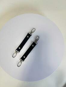 1/2/3件套女士性感可爱内衣套装，包含文胸、吊袜带和手铐/脚铐/手镯，角色扮演服装配饰，适合夜店派对。 - 黑色 - 查看 5