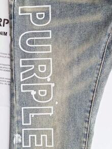 Men's Light Luxury Cowboy High Street Piercing Small Foot Slimming Jeans - 藍色 - 查看 2