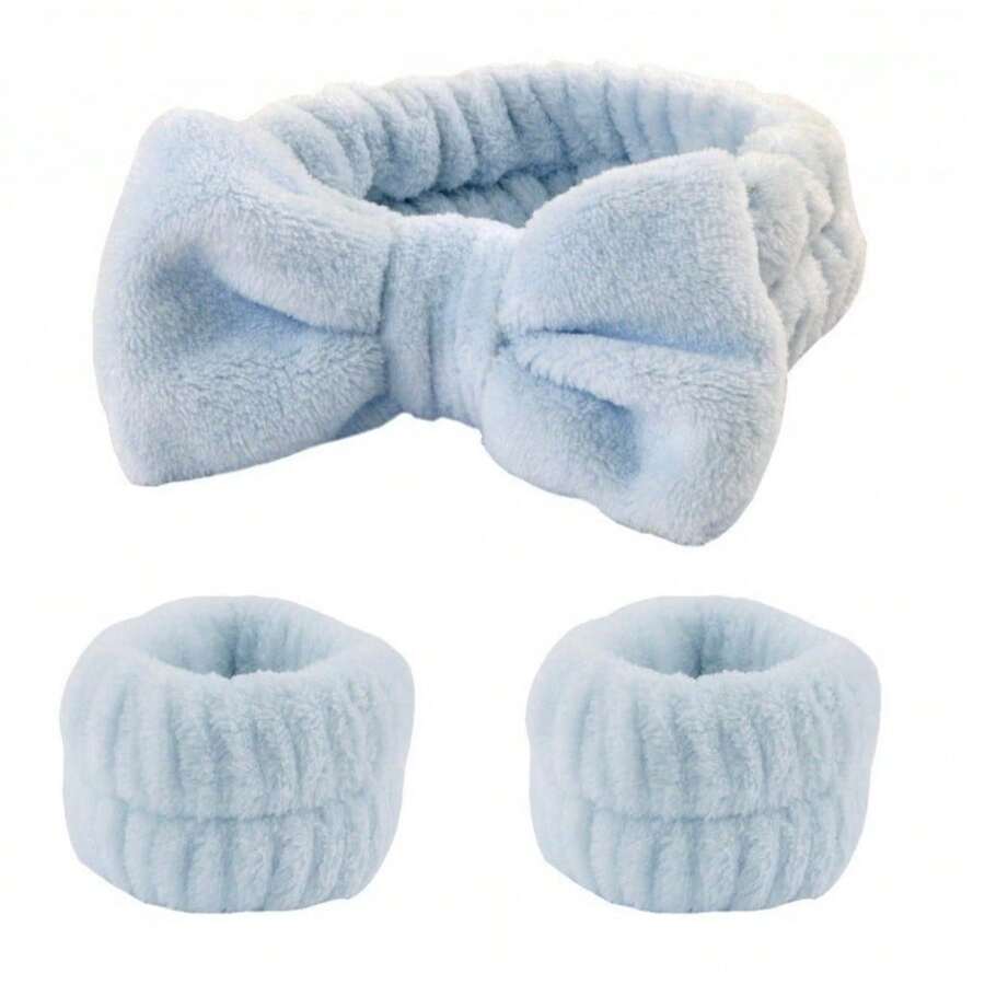 3-Piece Kit With One Pair Of Facial Washing Bracelets + One Water-Absorbing Artifact - 淺藍色 - 查看 1
