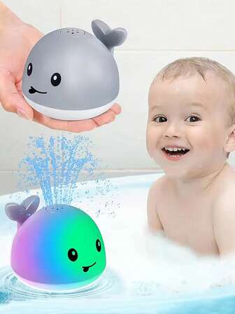 Baby Bath Toys, Toddler Bath Toys For Kids Ages 1-3, Light Up Whale Bath Toy Sprinkler, Pool Water Table Infant Baby Toys 6-12-18 Months, Bathtub Fountain Toy, Toddler 1st Birthday 1 2 3 Gifts