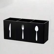 1pc Multi-Functional Kitchen Utensil Organizer - Space-Saving Plastic Cutlery Holder For Spoons, Knives And Forks, Silverware Storage, Suitable For Kitchen Countertop And Drawers, Ideal For Home, Restaurant And Dining Table Organization
