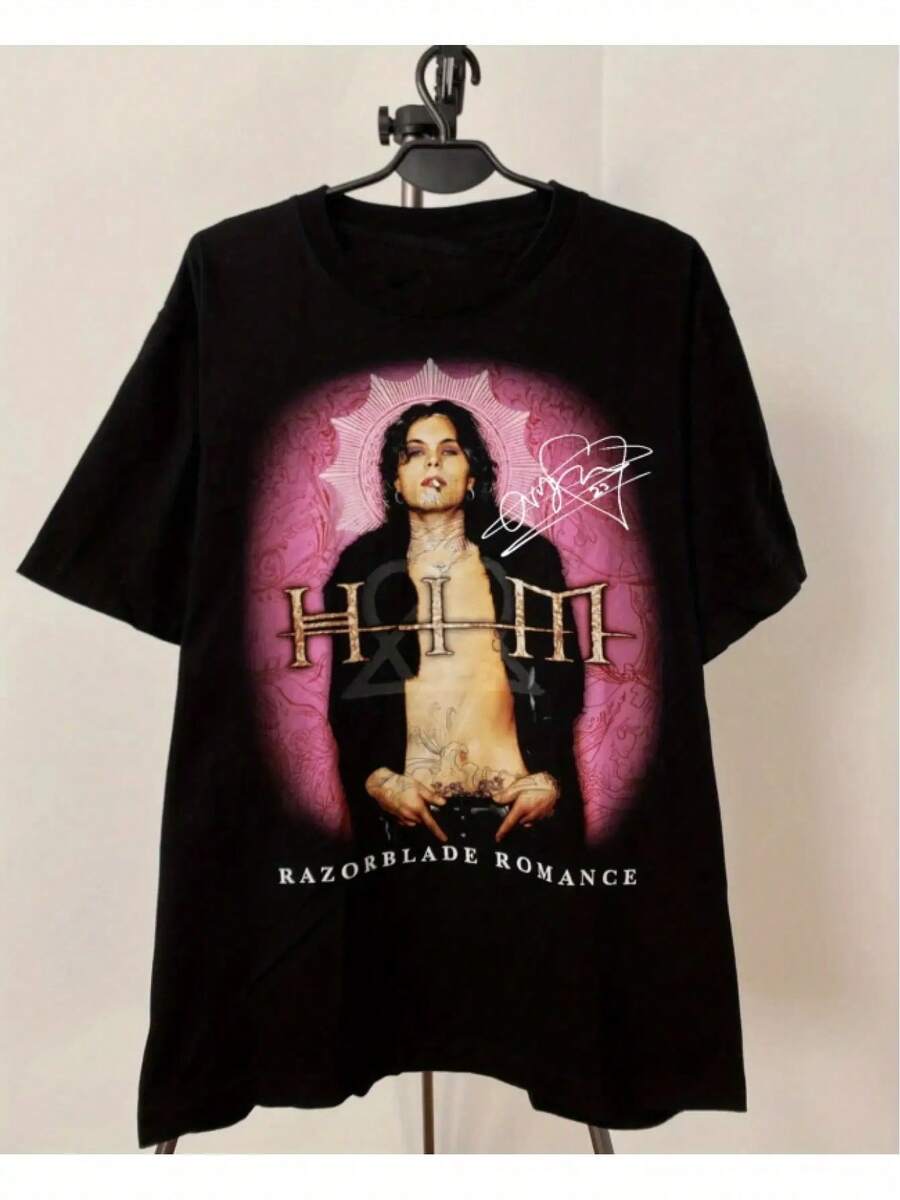 Vtg Ville Valo Razorblade Romance Cotton Black Full Size Unisex Shirt AP385 - 黑色 - 查看 1