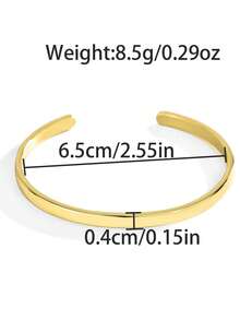 [Golden Cuff Bangle] 14K Golden Plated Adjustable Open Cuff Bangle - Charm-In Minimalist Band Bracelet - Elegant Golden Jewelry - Thoughtful Friendship Gift For Women