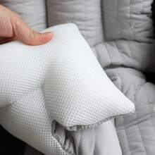 1 件婴儿厚绗缝刺绣图案婴儿推车座椅垫 - 灰 - 查看 4