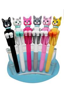 Zazumi 1 件/11 件创意互动拳击笔，爆炸嘴设计，1.0 毫米黑色墨水笔芯，按压式减压圆珠笔，有趣的生日、圣诞礼物 - 一份独特的礼物 - 彩色 - 查看 18