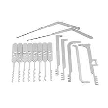 15pcs Stainless Steel Locks With Handles And Bottle Opener Locks, High-Quality Practical Locksmith Tools Made Of Hard Materials - Silver - View 2