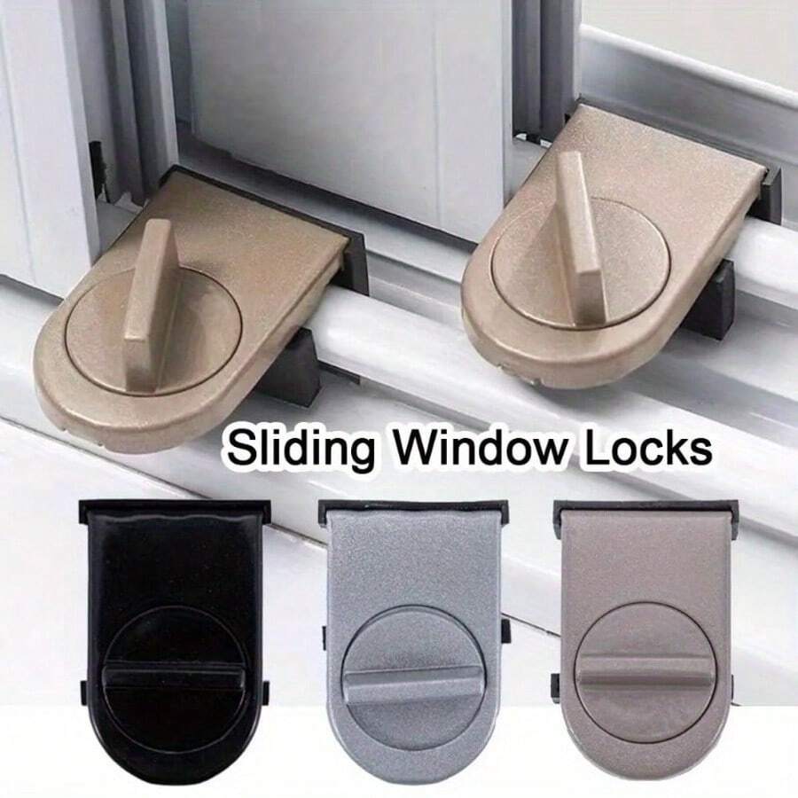 2pcs/1pc Easy Install Metal Sliding Window Lock - No Drilling Required Security Device, Enhance Home Safety, Ideal For Halloween And Christmas Gatherings