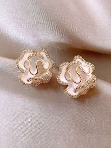 1 对简约优雅的山茶花耳环，适合女性日常和假日佩戴 - 花朵 - 查看 15