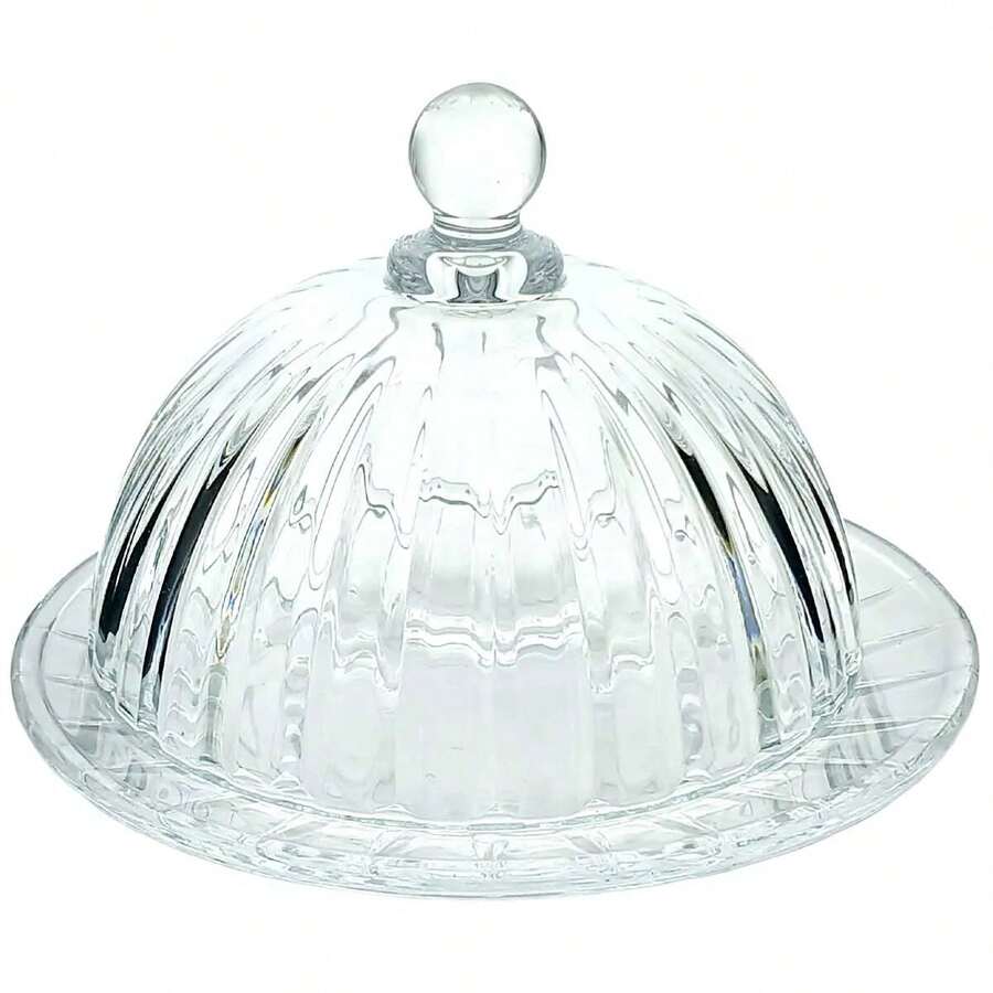 Porta Queijo Queijeira E Frios Ambar Com Tampa Manteigueira 14cm X 10cm - transparente - Visão 1