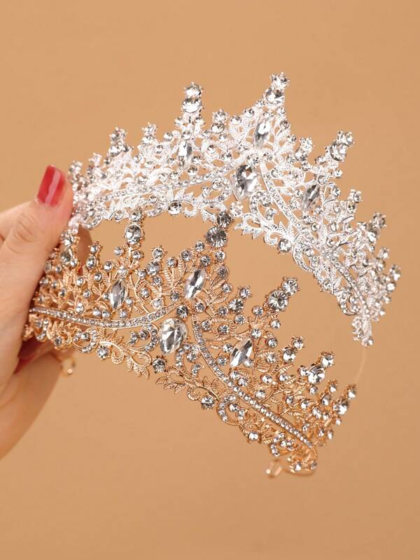 تاج أميرة أنيق من الكريستال والراين ستون - إكسسوار شعر معدني لامع للزفاف وعيد الميلاد والمناسبات الخاصة، إكسسوارات شعر، تاج تنكري