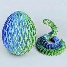 1 Pc 30cm Articulated Viper Statue - 3D Printed Soft Posable Snake Toy With Snake Egg, Mythological Creature Design, Home Decor Stress Relief Toy, Suitable For Christmas, Halloween And Other Holiday Gifts, Suitable For Ages 14+ (Random Eye Color), Fidget Toy, 3D Printed Animal - Viper, 3D Snake, Mini 3D Printed Animal, 3D Printed Snake, 3D Printed Snake With Egg