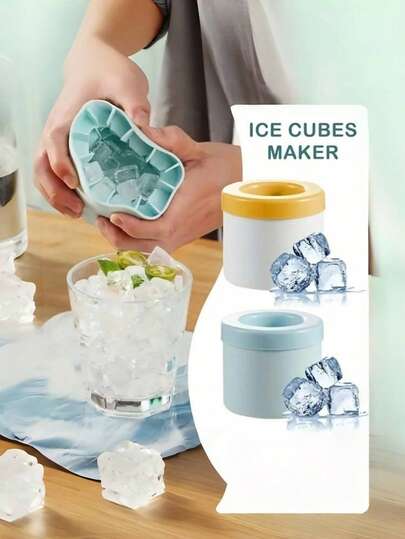 1pc Silicone Cylinder Ice Cube Tray Mold, Creative Ice Mold, Ice Maker, Pressure Release Ice Cube Maker Tray, Mini Cube Ice Cube Trays For Drinks, Juice, Ice Cream, Cocktails And Coffee, Reusable Ice Cube Mold, Ice Bucket, Silicone Round Tube Ice Cube Tray, Silicone Circular Ice Tray, Suitable For Home, RV, And Office