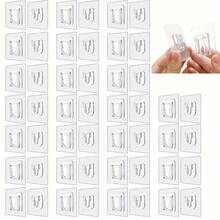 3/5/8/10pairs Multipurpose Wall-Mounted Power Strip Holders - Utility Hooks With Transparent Interlocking Buckles, Strong Adhesive Fasteners, And Reusable Plastic Sticky Pads For Easy Bathroom And Door Organization - No-Drill Installation And Space-Saving Design