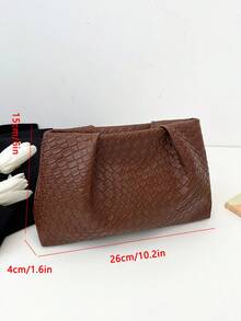 New Fashion Solid Color Clutch, Pleated Cloud Bag, Solid Color Casual Envelope Bag, Cosmetic Bag, Travel Accessory Bag, Inner Liner Bag, Toiletry Bag, Storage Pouch - Brown - View 11