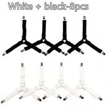 4 piezas de sujetadores de sábana triangular para el hogar, clips ajustables de fijación de sábana elástica para sofá/cama, faja de fijación de manteles, hebillas de sábana antideslizantes y anti-carreras