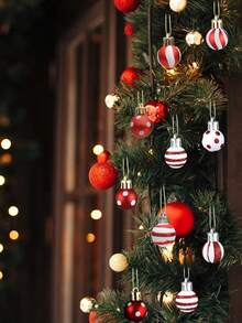 24 Stücke 3cm bemalte glitzernde Plastik Weihnachtskugeln, Weihnachtsdekoration, Weihnachtsbaumschmuck, Mini bemalte Weihnachtskugeln 24 Stücke, Weihnachtsgeschenke, Heimdekoration, Kranz DIY Hängeaccessoires Weihnachtsdekoration Zuhause Weihnachtsgeschenke Weihnachtsdekoration - Verschiedenfarbig - Übersicht 3