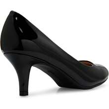 Women's Comfort Classic Round Toe Kitten Low Mid Heel Dress Pumps Wear-Resistant Skirt-Matching Elegant Formal Shoes - 紅色漆皮 - 查看 6