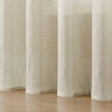Sheer Curtains 84 Inches Long, White Curtains Living Room 2 Panels Set, Linen Curtains Window Privacy With Filtering (W52 X L84 Inch, Linen), Home Decor - 淺褐色的 - 查看 6