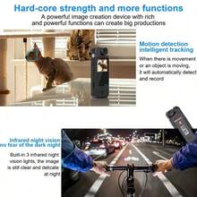 1pc 2K Mini Body Camera 1.3inch Screen 180° Rotatable Lens Body Mounted Camera Small Portable IR Night Vision Body Camera Camera Bike
