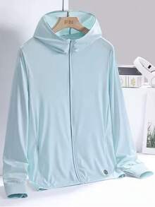 Lightweight Full Zip Jacket UPF 50+ Hood For Hiking Fishing And Outdoors - Biru - View 1