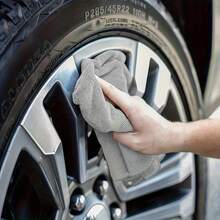 50/20/10 Pieces Microfiber Cleaning Cloth Grey - 12.5"X12.5" High Efficiency Type -1200 Times Wash, Super Absorbent No Trace Mirror Surface Shine Car Cleaning Towel - 10pcs(灰色) - 查看 3