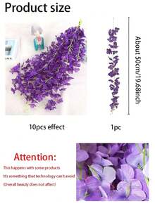 10/20 件人造紫藤花，3.75 英尺人造花绳，假吊花，丝绸紫藤花环，婚礼派对家居装饰，绿墙天花板花装饰，完美的婚礼悬挂装饰，适合派对、生日和家庭 - 彩色 - 查看 2