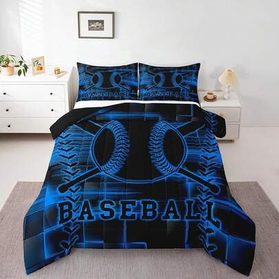 Feelyou Red And Black Bedding Set Twin Size Light Geometric Comforter Set Kids Boys Girls Decor Comforter Modern Duvet Set With 1 Pillow