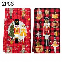 1 buc/2 buc/100 buc prosoape de bucătărie și lavete cu model imprimat cu tematică de Crăciun, potrivite pentru decorarea interioară în restaurante, bucătării, băi, decorarea petrecerilor, cadouri de sărbători și pot fi oferite cadou de Crăciun.