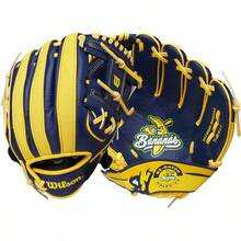 A200 Youth 10 Baseball Glove - 海軍藍/黃色 + 10 英吋 + 右手投擲 - 查看 1