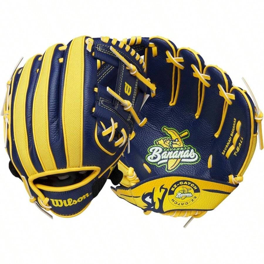 A200 Youth 10 Baseball Glove - 海軍藍/黃色 + 10 英吋 + 右手投擲 - 查看 1