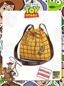 【官方授权】WOODY 格纹斜挎包，时尚抽绳包，适合日常斜挎使用，独特设计，适合旅行购物，日常搭配，馈赠朋友的绝佳礼物 - 棕色 - 查看 2