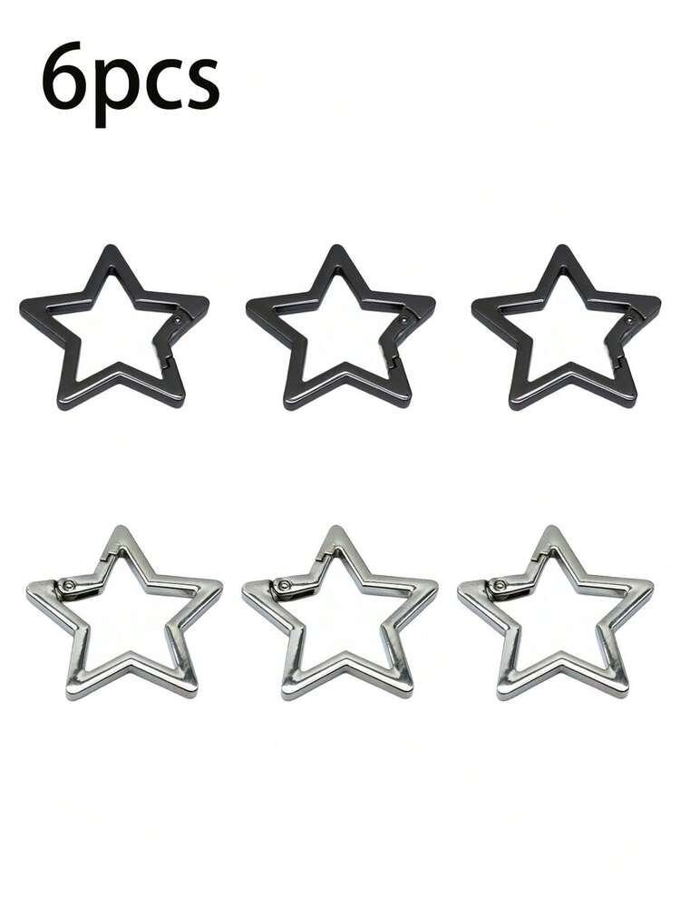 Metal Star Shaped Spring Snap Hook, Openable O-Ring Connector For Handbags, Belts, Outdoor Camping & Hiking, DIY Bag Accessories, Phone Case Pendant, Car Key Chain, DIY Pendant Open Ring, Bag Strap Connector, DIY Pendant - Multicolor - View 16