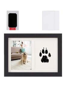 2pcs A Specially Designed Photo Frame For Pet Cat And Dog Paw Prints, Suitable For DIY Hand And Foot Print Hangers For One-Year-Old Babies. This Exquisite Frame Is Made Of High-Quality Wooden Material With A Smooth And Delicate Surface, Providing A Comfortable Feel. The Inner Side Of The Frame Is Lined With Soft Velvet Padding To Protect The Prints From Scratches.