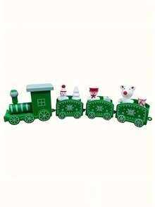 1pc Christmas Decor 4-Piece Mini Train Figurine(Dimensions After Assembly(7.67inx1.81in)), Children's Birthday Gift, Display Decoration