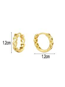 Artepollo 1 pieza Pendientes de aro con forma de corazón de plata esterlina 925 hipoalergénicos para niños, diseño hueco, minimalista y lindo, empaquetado en caja de regalo, elegante y refinado, adecuado para uso diario o festivales, regalo para niñas, amigos, vuelta al colegio, Navidad - Unitalla - Ver 3