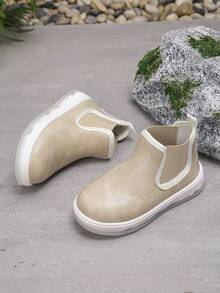 1 par de botas curtas cáqui para meninas, simples e elegantes, leves, confortáveis, versáteis, para todas as estações - Caqui - Ver 3