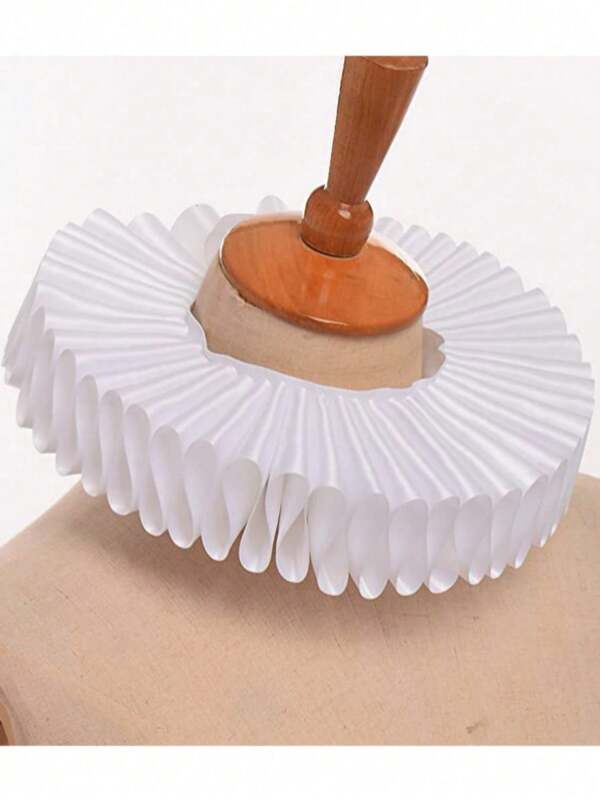 Handmade Pleated Faux Collar Ruff Collar Renaissance Elizabethan Neck Ruffle Photography Props For Dance Parties