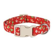 Collar ajustable para mascotas con diseño de Papá Noel, árbol de Navidad y regalo, collar de perro de alta calidad, diseño de dibujos animados a la moda, adecuado para uso en interiores y exteriores con hebilla de plástico beige, regalo para perros pequeños y medianos - Rojo - Ver 9