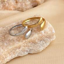 New 18K Stainless Steel Fashion Ring, The Opening Design Can Be Adjusted In Size - 3-prata - View 3