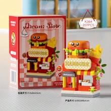 New Arrivals Mini City Street View Building Blocks Sets Dream Store Micro Small Particle Building Blocks Plastic Toys,Architecture Building Toys,Educational Toys,Coffee Shop/Burger Shop/Flower Shop/Drink Shop/Dessert Shop,Birthday Gifts/Decorations