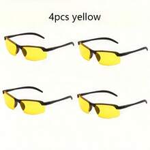 1/2/4pcs Semi-Rimless Glasses - Women/Men Driving Glasses Yellow/Green Driving Glasses Accessories - Multicolor - View 11