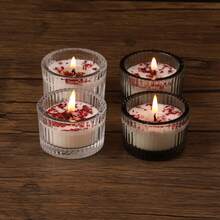 1/4pcs High-End Glass Aromatherapy Candle Set Gift Box, Made Of A Mixture Of Glass Wax, Soy Wax, And Beeswax, Suitable For Wedding Venues, Halloween Holiday Venues, Restaurants, Living Rooms, Yoga Studios, Meditation, Birthday Candles, Mother's Day Gifts, Valentine's Day Gifts, Birthday Gifts, Adult Gifts, Wedding Candles, Home Decoration, Room Decoration, Wedding Gifts, And Souvenirs