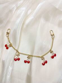 1 件时尚樱桃链条包配件合金材质挂链行李装饰适用于装饰各种手袋节日礼物女包饰哥特