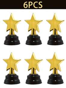 1/2/6 件迷你镀金塑料奖杯，优雅的金色塑料奖杯套装，带黑色底座的微型获奖奖杯，非常适合比赛、化装舞会和庆祝活动。 - 金色 - 查看 15