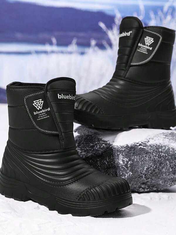 Stivali invernali caldi da uomo, stivali da escursionismo da esterno, stivali da neve termoisolati per coppie, scarpe da uomo, con chiusura a gancio e anello, comodi e antifreddo, facili da indossare