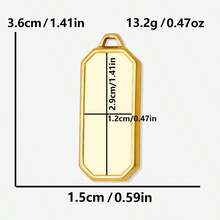 2 pezzi di ciondoli in acciaio inossidabile con forme assortite, inclusi rettangolo, ovale, goccia d'acqua, cuore, quadrato, per fai da te con resina, gocce d'olio, pietre, charms geometrici di alta qualità per la realizzazione di gioielli e decorazioni casual quotidiane