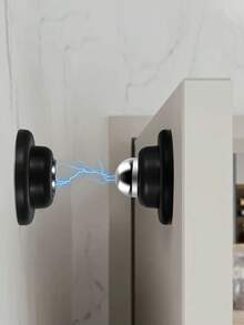1/2/3pcs Strong Magnetic Door Stopper, Magnetic Door Stoppers For Bottom Of Door Magnetic Door Stop, Double-Sided Adhesive Tape,Decorative Matte Black Door Stopper, Noise Reduction Silicone Made, Easy Install No Drilling - Multicolor - View 3