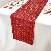 1pc 11.02*108.27inch Christmas Snowman & Christmas Tree Decorative Table Runner, Suitable For Christmas Dining Table Decor, Kitchen, Dining Room Daily Use, Theme Party Decoration, Holiday And Special Event Celebration - Solid Color - View 6